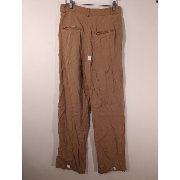 RTR Reformation Sz 6 Brown Mason Pleated Wide Leg High Waist Trouser Pants - Picture 4 of 8